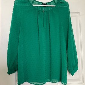 J Crew sheer Swiss dot blouse